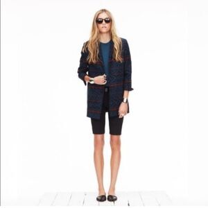 RARE Jenni Kayne | Aztec Ethnic Abstract Blue Blazer Pants Set Silk‎ Blend XS 4